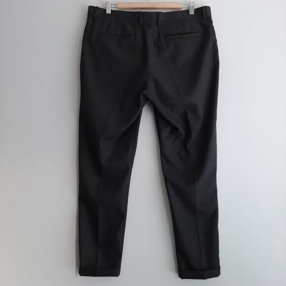 ZARA Slim Fit Cuffed Modern Dress Pants Trousers Gray Men's Sz 34 - Picture 8 of 15